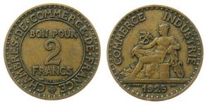 Frankreich - France - 1925 - 2 Francs  s-ss