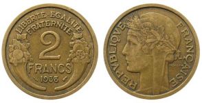 Frankreich - France - 1938 - 2 Francs  ss