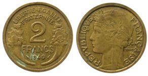 Frankreich - France - 1940 - 2 Francs  ss