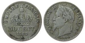 Frankreich - France - 1864 - 50 Centimes  ss