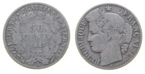 Frankreich - France - 1887 - 50 Centimes  schön
