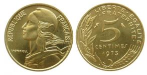 Frankreich - France - 1973 - 5 Centimes  stgl