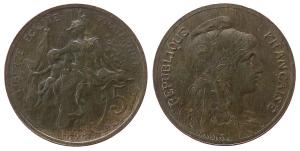 Frankreich - France - 1898 - 5 Centimes  vz