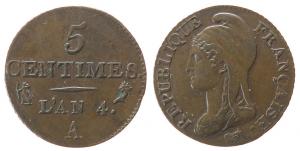Frankreich - France - 1795-1799 An 4 - 5 Centimes  vz