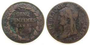 Frankreich - France - 1795-1804 An 8 - 5 Centimes  schön