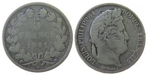 Frankreich - France - 1841 - 5 Francs  fast ss