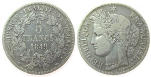 Frankreich - France - 1849 - 5 Francs  ss