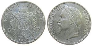 Frankreich - France - 1869 - 5 Francs  fast vz