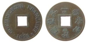 Französisch  Cochin-China - French Cochin-China - 1879 - 2 Sapeque  ss-vz