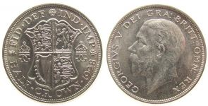 Großbritannien - Great-Britain - 1928 - 1/2 Crown  stgl-
