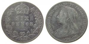 Großbritannien - Great-Britain - 1898 - 6 Pence  fast ss