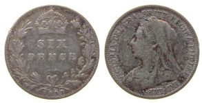 Großbritannien - Great-Britain - 1899 - 6 Pence  ss