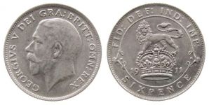 Großbritannien - Great-Britain - 1911 - 6 Pence  vz