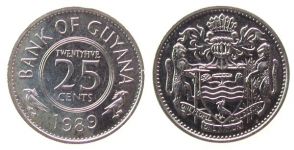 Guyana - 1989 - 25 Cent  unc