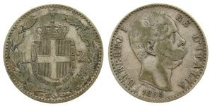 Italien - Italy - 1884 - 2 Lire  s-ss