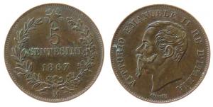 Italien - Italy - 1861 - 5 Centesimi  ss+
