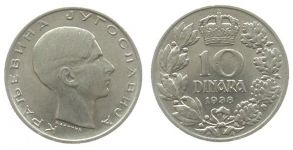 Jugoslawien - Yugoslawia - 1938 - 10 Dinara  vz