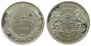 Lettland - Lativa - 1924 - 1 Lats  vz