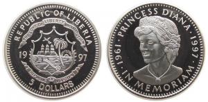 Liberia - 1997 - 5 Dollar  unc