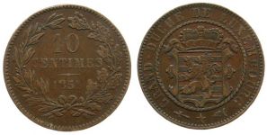 Luxemburg - Luxembourg - 1854 - 10 Centimes  ss