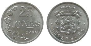 Luxemburg - Luxembourg - 1968 - 25 Centimes  stgl