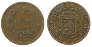 Luxemburg - Luxembourg - 1860 - 5 Centimes  ss