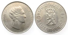 Luxemburg - Luxembourg - 1962 - 5 Francs  unc