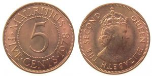 Mauritius - 1978 - 5 Cents  unc
