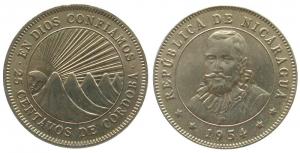 Nicaragua - 1954 - 25 Centavos  unc