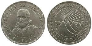 Nicaragua - 1954 - 50 Centavos  unc