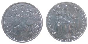 Neu Kaledonien - New Caledonia - 1994 - 5 Francs  unc