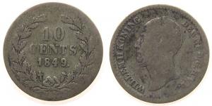 Niederlande - Netherlands - 1849 - 10 Cents  schön