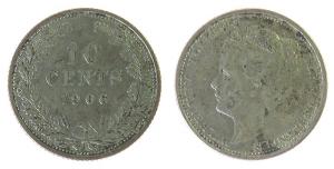 Niederlande - Netherlands - 1906 - 10 Cents  ss