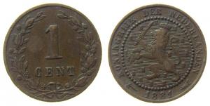 Niederlande - Netherlands - 1881 - 1 Cent  ss