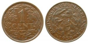 Niederlande - Netherlands - 1938 - 1 Cent  vz