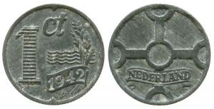 Niederlande - Netherlands - 1942 - 1 Cent  ss-vz