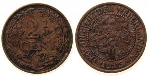 Niederlande - Netherlands - 1913 - 2 1/2 Cent  ss