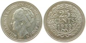 Niederlande - Netherlands - 1939 - 25 Cent  vz-unc
