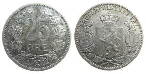 Norwegen - Norway - 1902 - 25 Öre  vz-unc