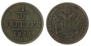 Österreich - Austria - 1851 - 1/2 Kreuzer  ss