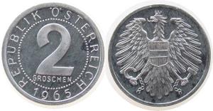 Österreich - Austria - 1965 - 2 Groschen  unc