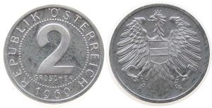 Österreich - Austria - 1969 - 2 Groschen  unc
