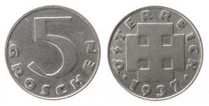 Österreich - Austria - 1937 - 5 Groschen  vz