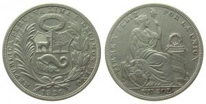 Peru - 1924 - 1 Sol  ss-vz
