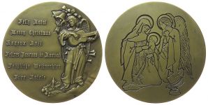 Heilige Maria mit dem Jesuskind neben Engel - 1981 - Medaille  gußfrisch