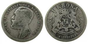 Schweden - Sweden - 1881 - 1 Krone  sg-s