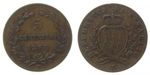 San Marino - 1869 - 5 Centesimi  ss