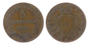 San Marino - 1894 - 5 Centesimi  fast ss