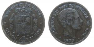 Spanien - Spain - 1879 - 5 Centimos  ss