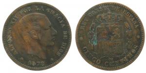 Spanien - Spain - 1878 - 5 Centimos  ss